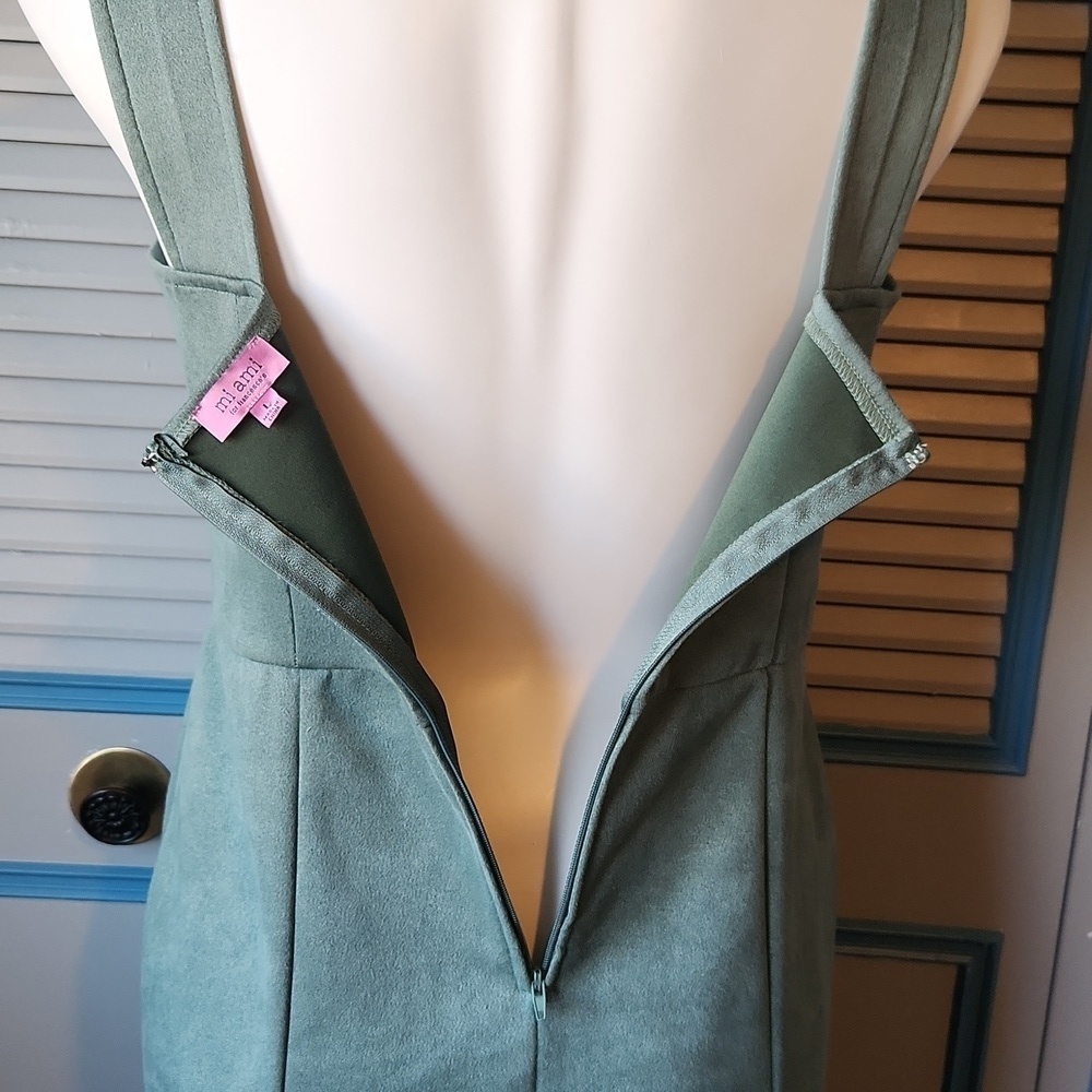 Miami for Francesca’s Ruched Sage Green Mini Dress - Picture 11 of 13